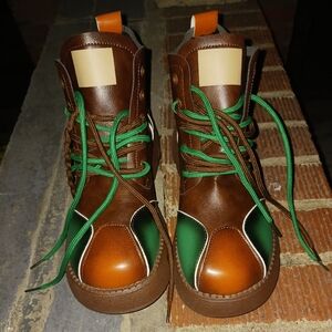 Original Round Toe Platform Thick Sole Lace-up Warm Lace-up Fashion Mid-calf Wom